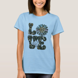 Love Military Sunflower  T-Shirt