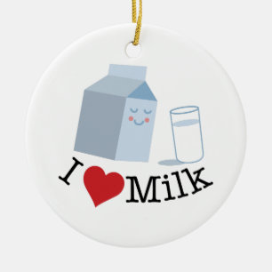 Love Milk Ceramic Ornament