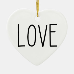LOVE - minimal heart shaped ornament