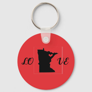 Love Minnesota Marble Stone Coaster Keychain