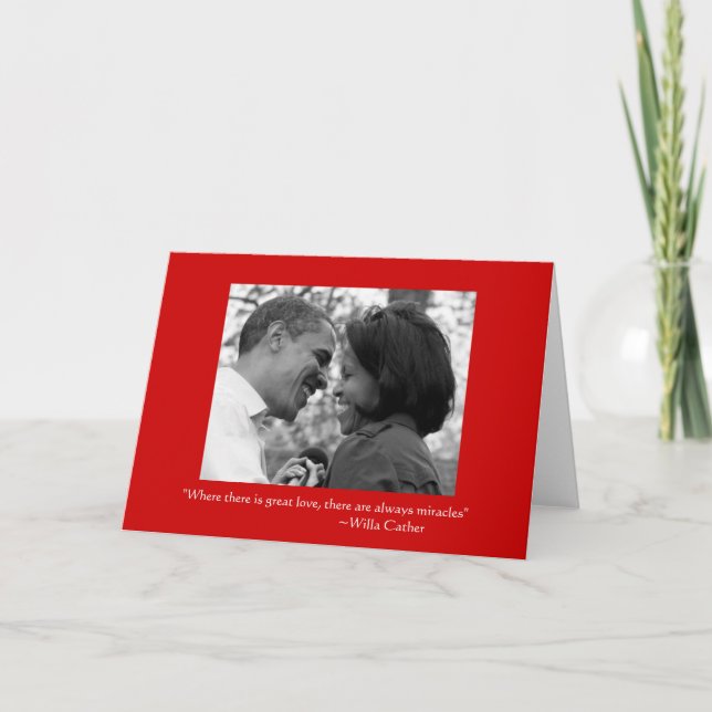 LOVE & MIRACLES, OBAMA LOVE CARD - BLANK INSIDE (Front)