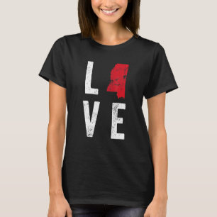 Love Mississippi Map America American Independence T-Shirt