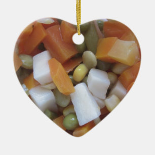 Love Mixed Vegetables Ceramic Ornament