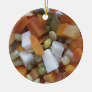 Love Mixed Vegetables Ceramic Ornament