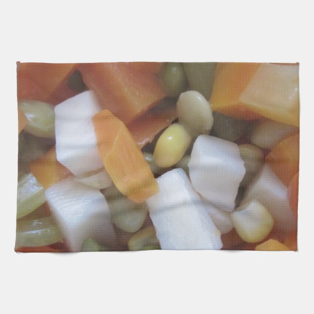Love Mixed Vegetables Kitchen Towel (Horizontal)