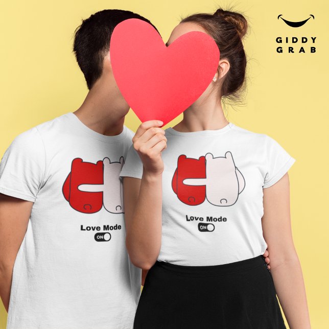 Love Mode On Cute Bear Couple Valentine's  T-Shirt (Creator Uploaded)