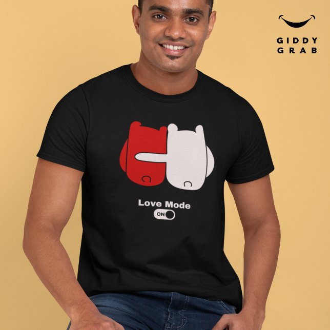Love Mode On Cute Bear Couple Valentine's  T-Shirt (Creator Uploaded)