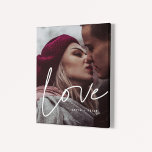 Love modern calligraphy couple photo canvas print<br><div class="desc">Showcase your favourite wedding pictures with this modern print,  with the word Love in a beautiful text overlay. You can easily change the colour and size of the text to fit your picture.</div>