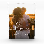 Love modern calligraphy overlay wedding photo block<br><div class="desc">Showcase your favourite wedding pictures with this modern photo block,  with the word Love in a beautiful text overlay. You can easily change the colour and size of the text to fit your picture.</div>
