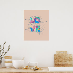 LOVE Modern Cool Typography Poster graphique Impri