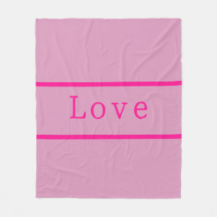 Love Modern Pink Hot Pink Typography Fleece Blanket