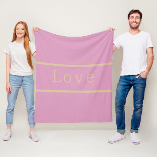 Love Modern Pink Typography Fleece Blanket