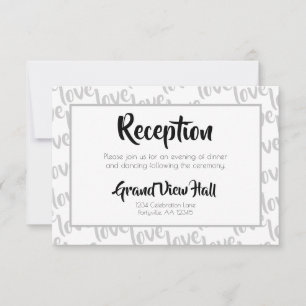 Love Modern Script Typography Reception Invitation