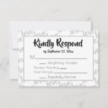 Love Modern Script Typography RSVP