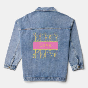 Love Modern Typography Denim Jacket