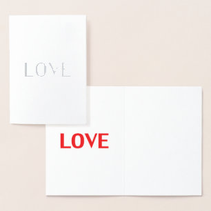 Love modern typography minimalist elegant foil card