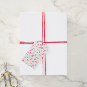 LOVE Modern Typography Red Hot Valentine Fun Gift Tags