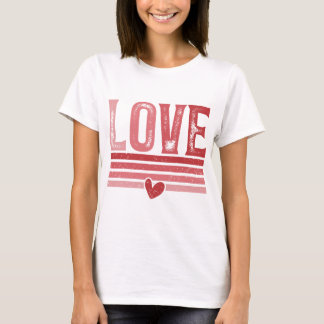 Love Modern White Script White Womens T-Shirt