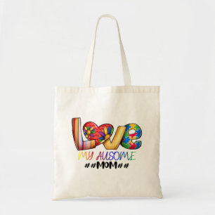 Love Mom Autism Awareness for Proud Moms Tote Bag