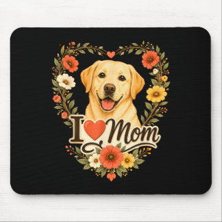 Love Mom For Golden Retriever Moms A Puppy Floral Mouse Pad