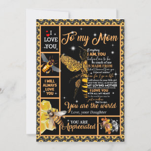 Love Mom Letter To My Mom You Are The World Invitation