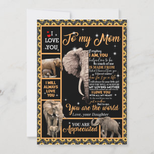 Love Mom   Letter To My Mom You Are The World Invitation