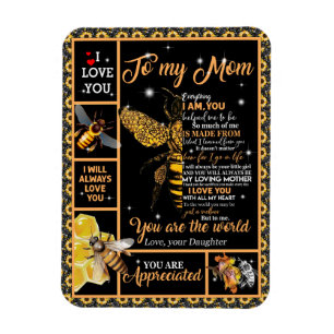 Love Mom   Letter To My Mom You Are The World Magnet