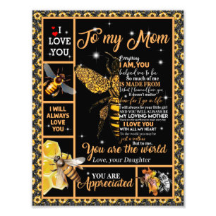 Love Mom Letter To My Mom You Are The World Photo Print