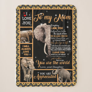 Love Mom   Letter To My Mom You Are The World Sherpa Blanket