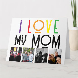 love mom mother Folded Greeting Card