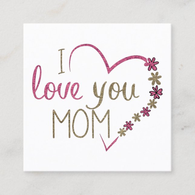 Love Mom Mothers Day Heart Calling Card (Front)