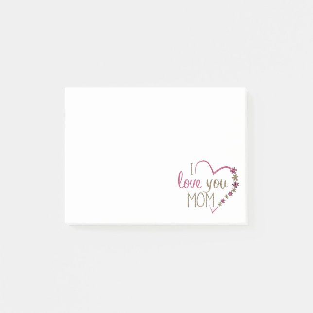 Love Mom Mothers Day Heart Post-it Notes (Front)