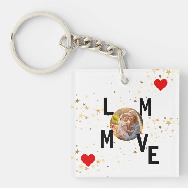 Love Mom personalized  Keychain (Front)