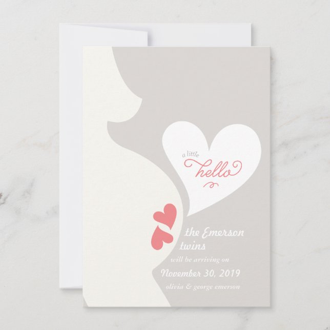 Love Mommy's Tummy Twins Pregnancy Announcement (Front)