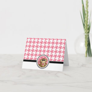 Love Monkey custom Pink Houndstooth Cards