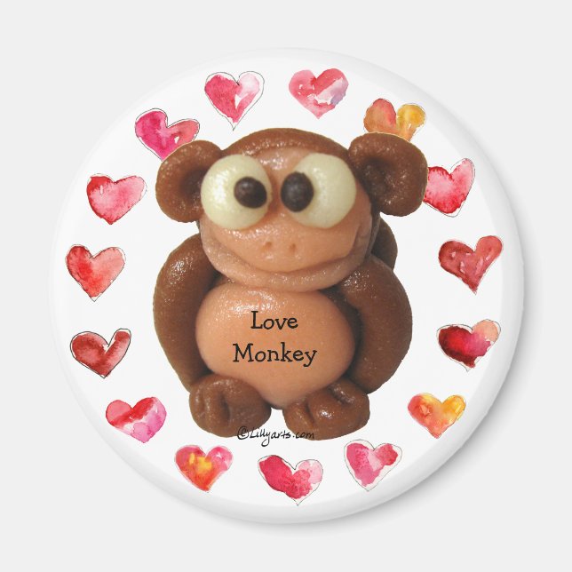 Love Monkey Personalized Magnets-Novelty Gifts Magnet (Front)