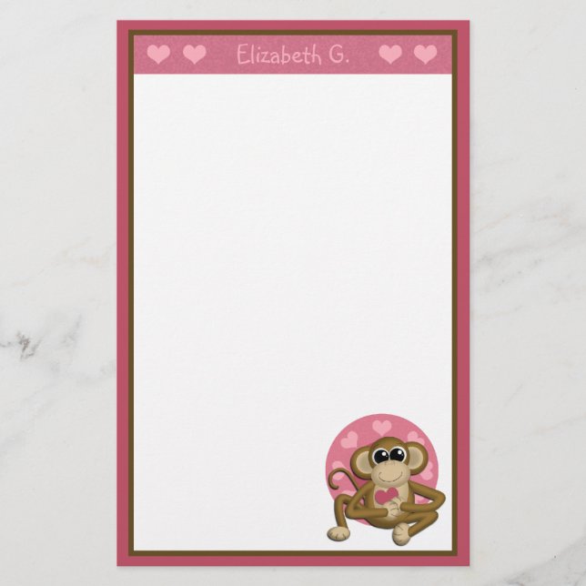 Love Monkey - Personalized Stationery (Front)