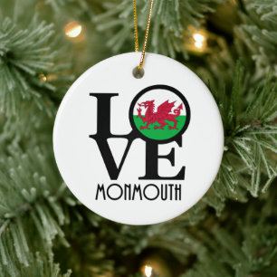 LOVE Monmouth Wales Ceramic Ornament