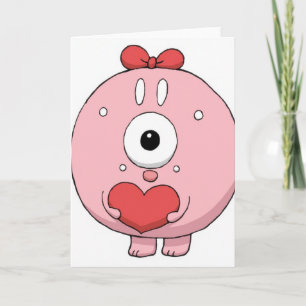 Love Monster Pink Heart Card
