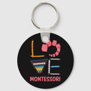Love Montessori Education Math Teacher  Keychain