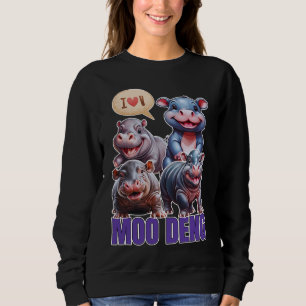 Love  moo Deng Thai funny famous little baby hippo Sweatshirt