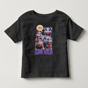 Love moo Deng Thai funny famous little baby hippo Toddler T-shirt