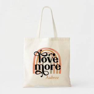 Love More Rainbow Personalized Tote Bag