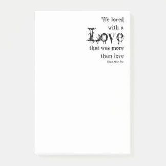 Love More Than Love Edgar Allan Poe Quote Post-it Notes
