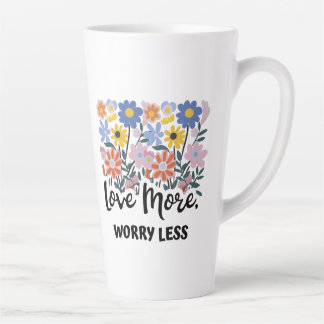 Love More Worry Less Floral Mug