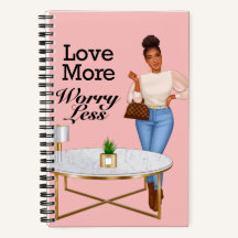Love More Worry Less Journal/Notebook Pink