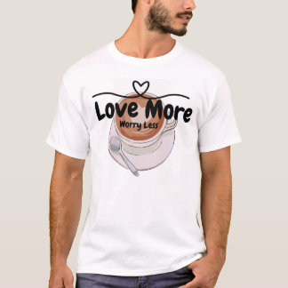 Love More Worry Moins Positive Citation T-Shirt