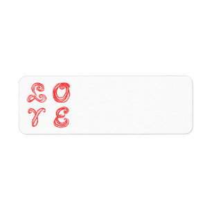 LOVE mot art tissu police lettres rouges