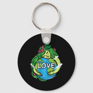 Love Mother Earth Planet Hug Nature Environment Ea Keychain
