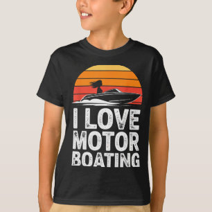 Love motor boating vintage sunset speedboat T-Shirt